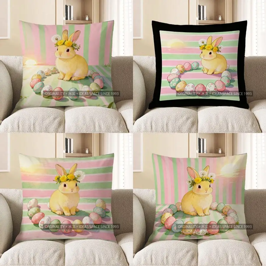 2D Cute Bunny With Easter Eggs Decorative Pillow Cover Pattern Cushion Cover Suitable For Sofa Bedroom Car Pillow Cover
2D Cute Bunny With Easter Eggs Decorative Pillow Cover Pattern Cushion Cover Suitable For Sofa Bedroom Car Pillow Cover