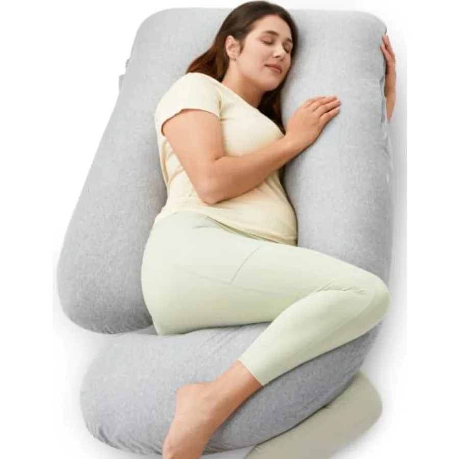 U Shaped Pregnancy Pillow with Cotton Removable Cover 57 Inch Full Body Support Maternity Pillow in Hatha Grey for Comfortable
U Shaped Pregnancy Pillow with Cotton Removable Cover 57 Inch Full Body Support Maternity Pillow in Hatha Grey for Comfortable