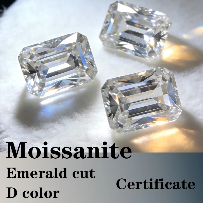 Emerald Cut Moissanite Stone Artificial Gemstone VVS1 D Color DIY Jewelry Certificate
Emerald Cut Moissanite Stone Artificial Gemstone VVS1 D Color DIY Jewelry Certificate