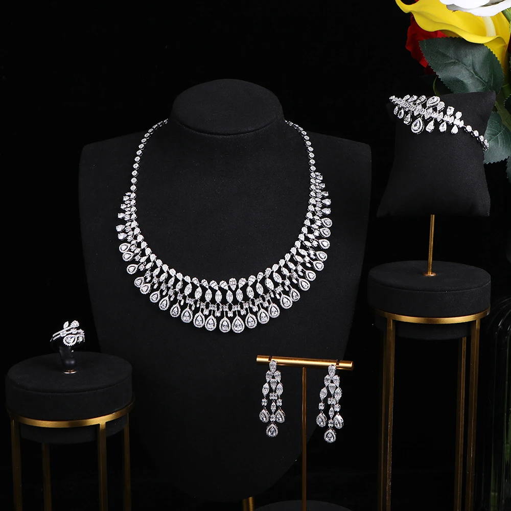 Waterdrop UAE Jewelry Sets Full Micro Cubic Zircon Women Wedding Dress Choker Necklace Earring Jewelry Set S645
Waterdrop UAE Jewelry Sets Full Micro Cubic Zircon Women Wedding Dress Choker Necklace Earring Jewelry Set S645
