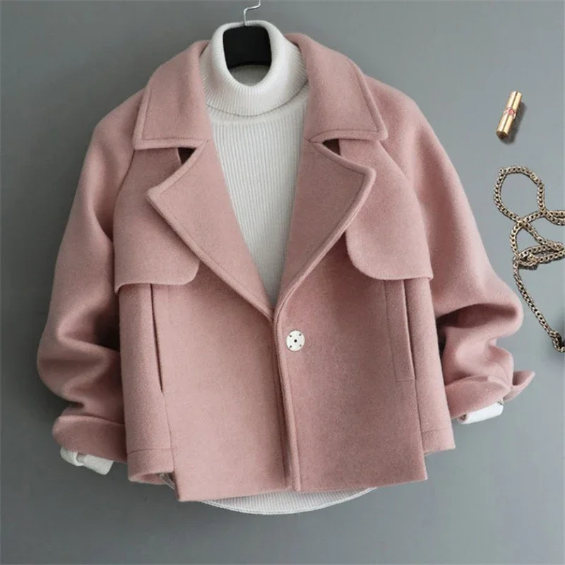 Spring Autumn Coats Women Solid Outwear Short Jacket Elegant Coat Turn-Down Collar Single Button
Spring Autumn Coats Women Solid Outwear Short Jacket Elegant Coat Turn-Down Collar Single Button