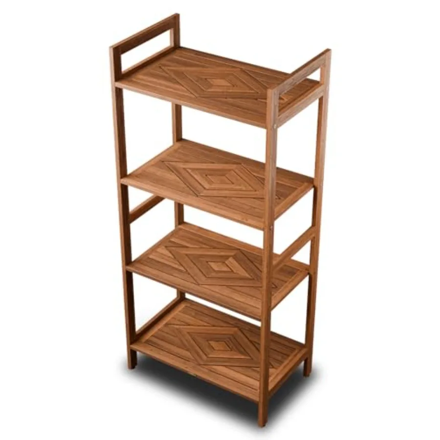 Elegant Teak 4-Shelf Organizer Storage Stand for Your Bathroom Kitchen Living-Room Patio Terrace Waterproof Use as Towel Rack S
Elegant Teak 4-Shelf Organizer Storage Stand for Your Bathroom Kitchen Living-Room Patio Terrace Waterproof Use as Towel Rack S