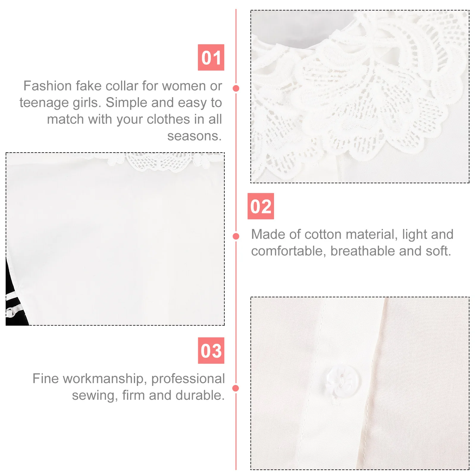 Fake For Women Elegant Lace Detachable Blouse Shirt Collar Fashion False Collar Breathable Lightweight Accessory
Fake For Women Elegant Lace Detachable Blouse Shirt Collar Fashion False Collar Breathable Lightweight Accessory
