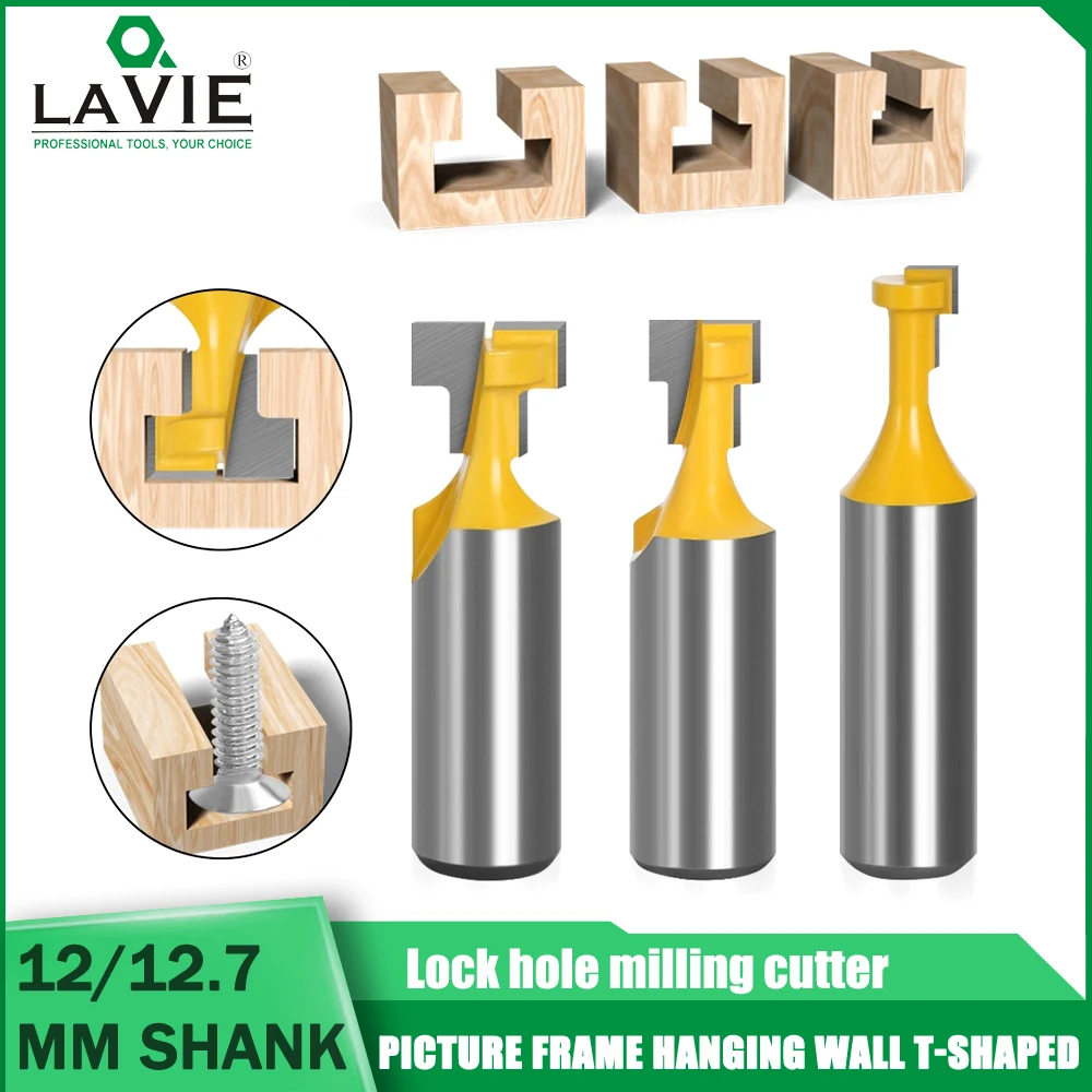 LAVIE 12/12.7 MM Handle Woodworking Milling Cutter Keyhole Cutter Frame Hanging T Type Keyhole Cutter Gong Machine Router Bit
LAVIE 12/12.7 MM Handle Woodworking Milling Cutter Keyhole Cutter Frame Hanging T Type Keyhole Cutter Gong Machine Router Bit
