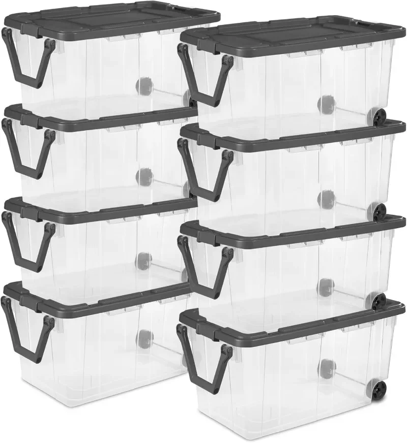 Sterilite 8-Pack Modular Stacker Box, Durable Clear Plastic Storage Bins with Latching Lids, 40 Quart - Stackable Organizing
Sterilite 8-Pack Modular Stacker Box, Durable Clear Plastic Storage Bins with Latching Lids, 40 Quart - Stackable Organizing