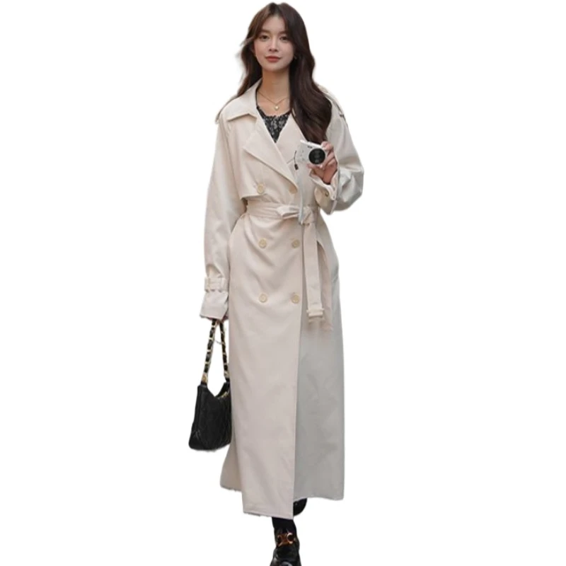 Lengthen Trench Coat for Women Spring Autumn with Belt Outerwear Single Breasted Long Coats Suit Lapel White Windbreaker Sashes
Lengthen Trench Coat for Women Spring Autumn with Belt Outerwear Single Breasted Long Coats Suit Lapel White Windbreaker Sashes