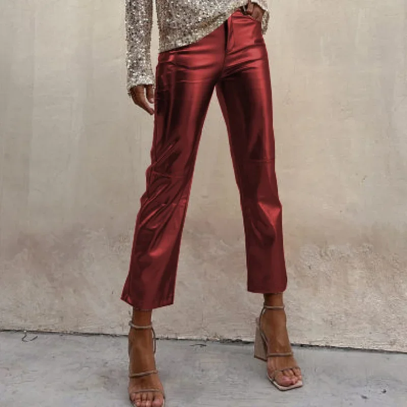 Women Fashion Streetwear Multi Color Trousers 2024 New Spring Bright Slim Long Pants Office Casual Zipper Pocket Straight Pants
Women Fashion Streetwear Multi Color Trousers 2024 New Spring Bright Slim Long Pants Office Casual Zipper Pocket Straight Pants