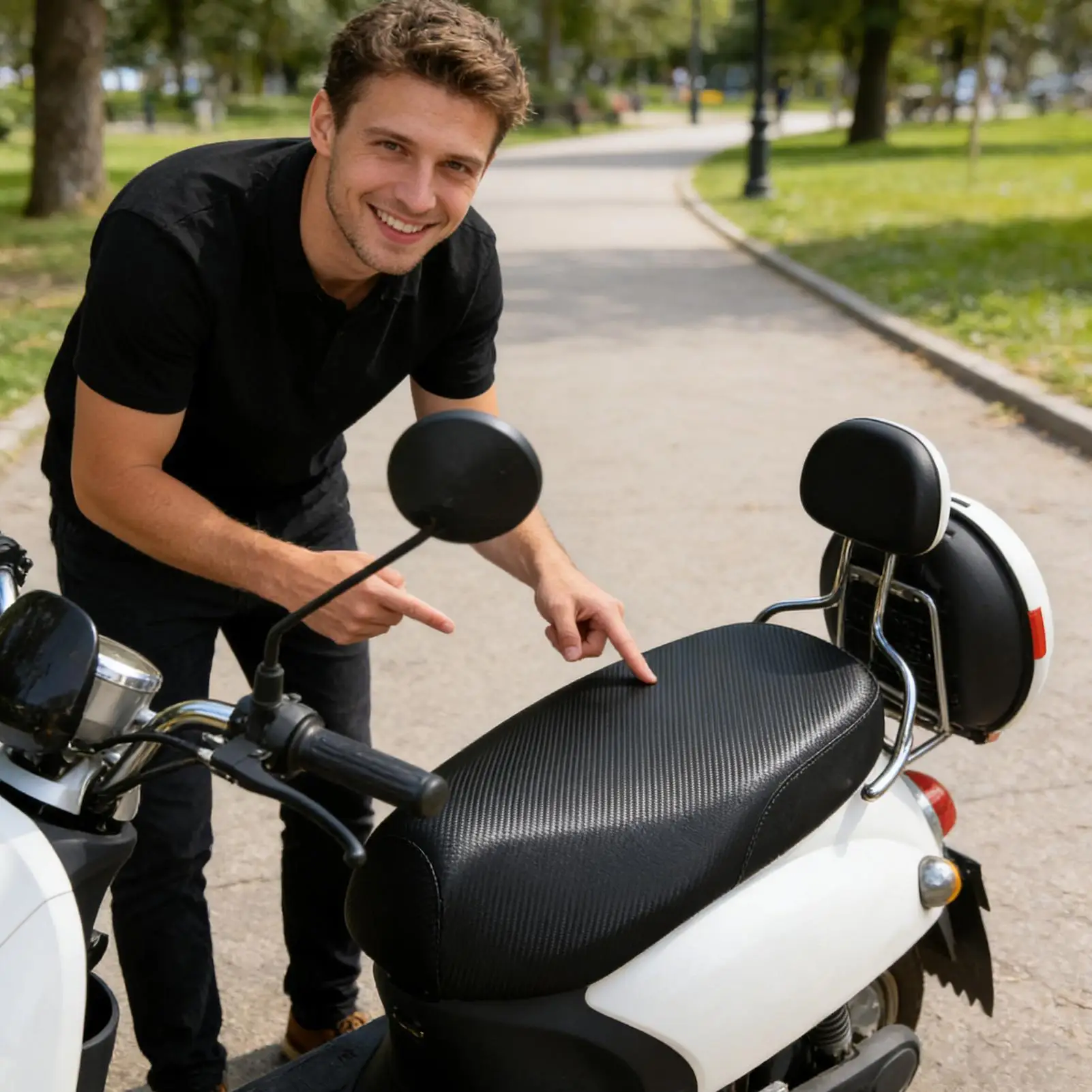 Чехол для мотоциклетного сиденья, водонепроницаемый, пыленепроницаемый, солнцезащитный, из высококачественной эластичной и прочной утолщенной кожи.
Чехол для мотоциклетного сиденья, водонепроницаемый, пыленепроницаемый, солнцезащитный, из высококачественной эластичной и прочной утолщенной кожи.