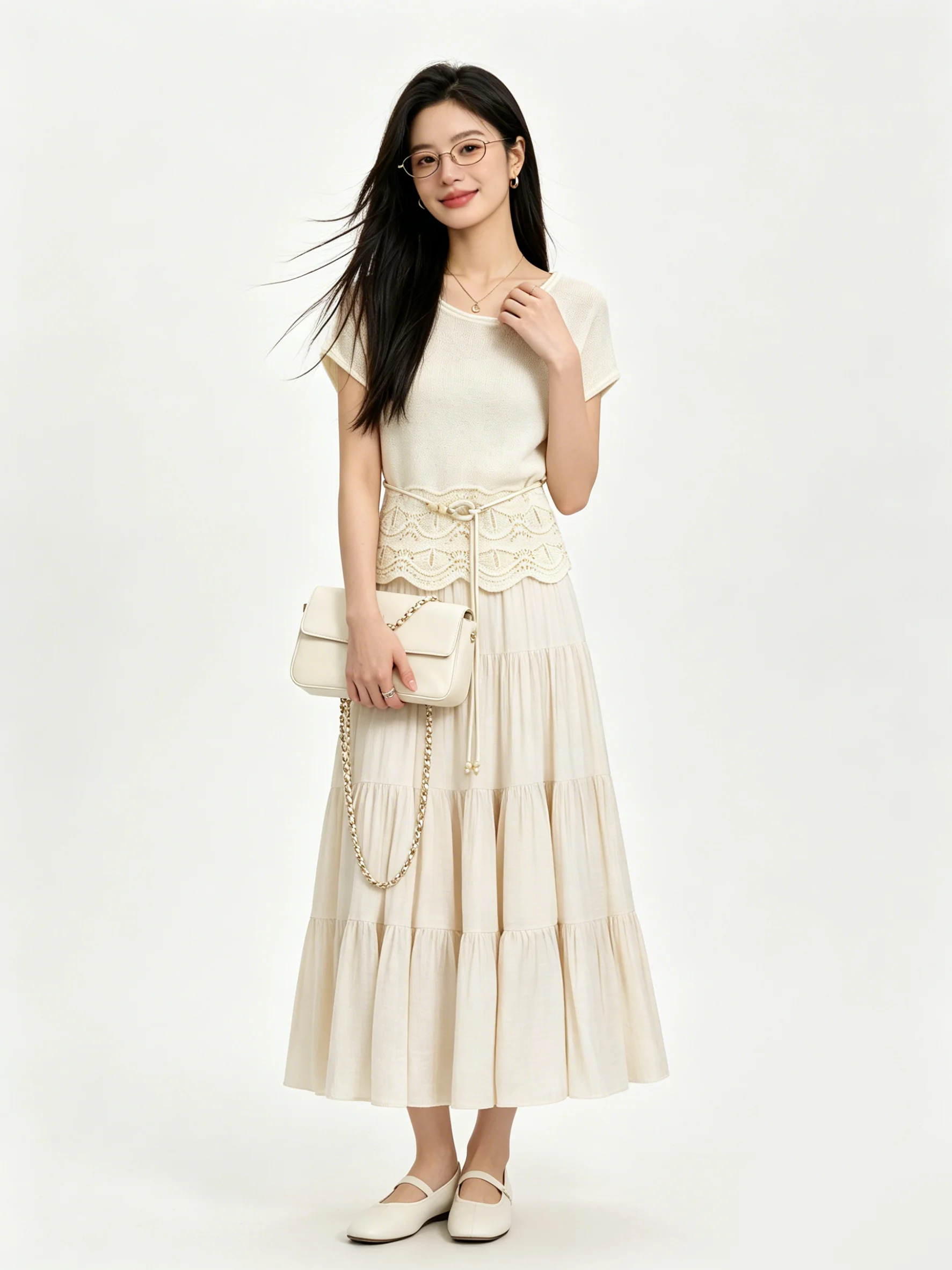 Cherry Blossom Color Knitted Asymmetrical Shoulder T-Shirt Batwing Sleeve Summer Slimming Set High Waist Skirt Breathable Cas...
Cherry Blossom Color Knitted Asymmetrical Shoulder T-Shirt Batwing Sleeve Summer Slimming Set High Waist Skirt Breathable Cas...