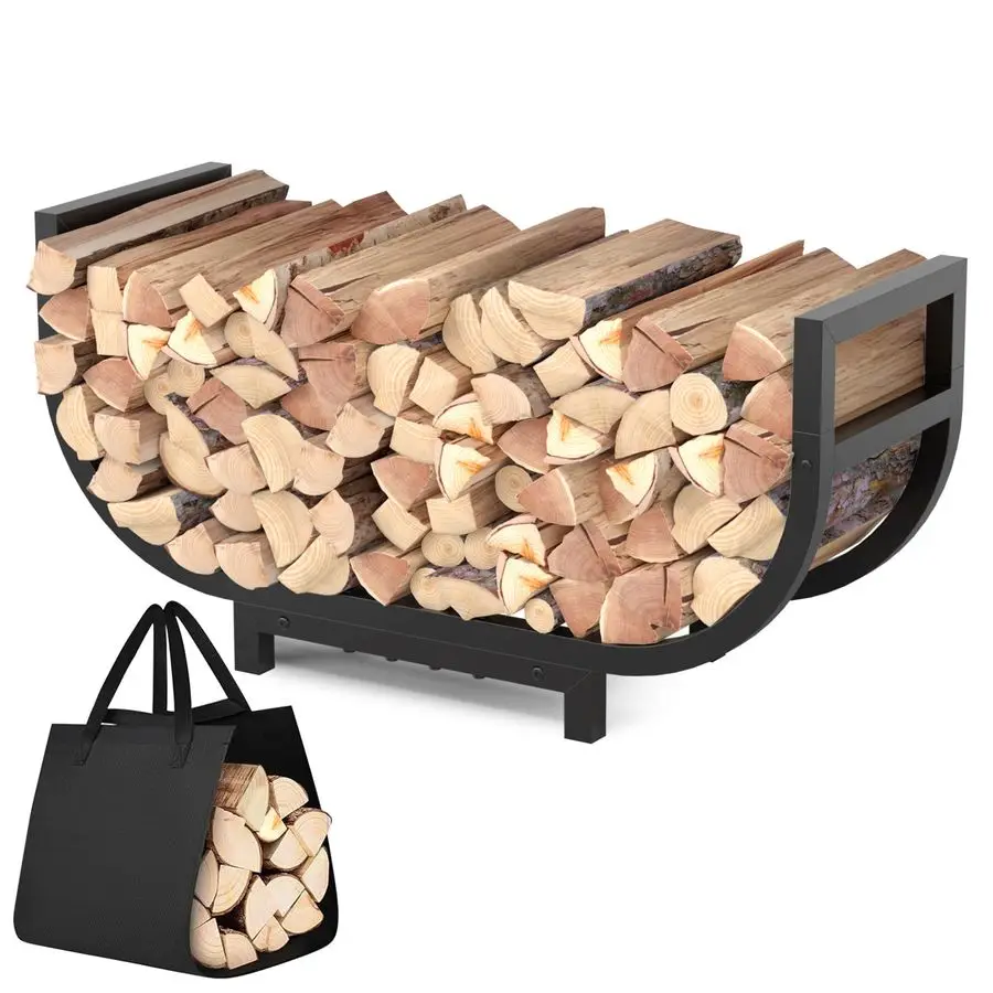 Firewood Rack Outdoor Indoor with Log Carrier Bag, Stable Log Holder Rustproof Metal Wood Rack for Fireplace Patio Deck Firepit,
Firewood Rack Outdoor Indoor with Log Carrier Bag, Stable Log Holder Rustproof Metal Wood Rack for Fireplace Patio Deck Firepit,