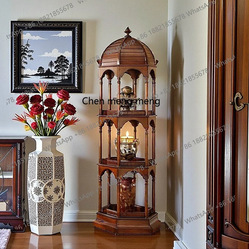 American solid wood birdcage shelf vintage floor-to-ceiling Bogu flower stand study hexagonal display rack
American solid wood birdcage shelf vintage floor-to-ceiling Bogu flower stand study hexagonal display rack