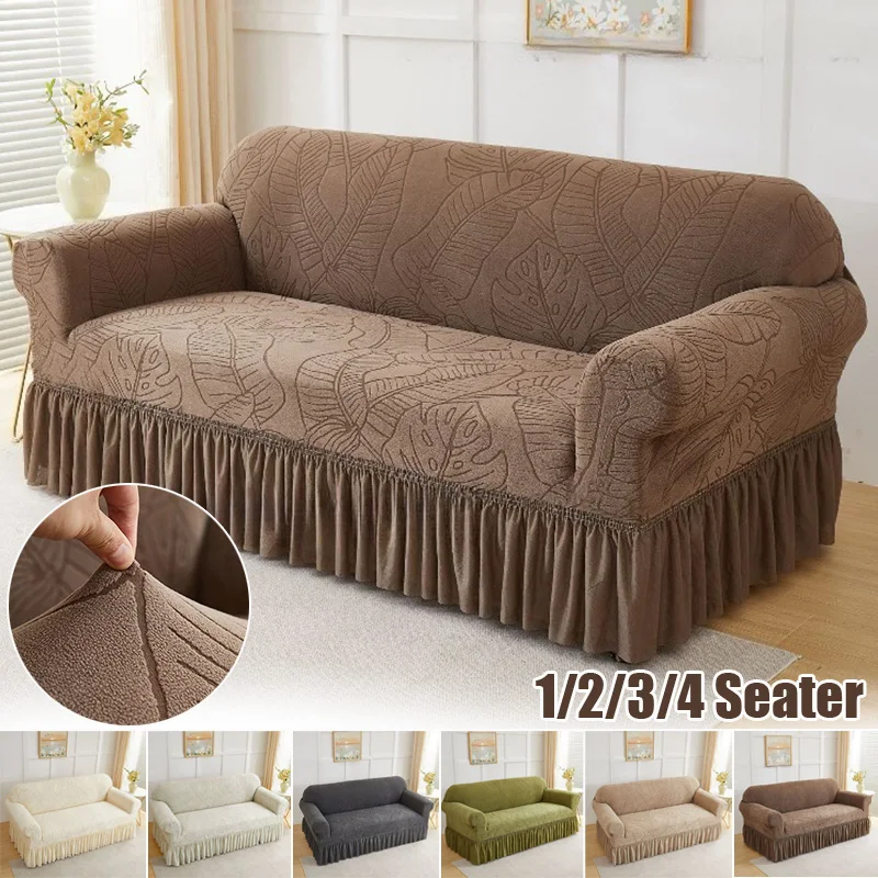 Elastic Jacquard Leaves Pattern Sofa Cover With Skirt Full Cover Sofa Slipcover Anti-dust Couch Cover For Home Living Room Decor
Elastic Jacquard Leaves Pattern Sofa Cover With Skirt Full Cover Sofa Slipcover Anti-dust Couch Cover For Home Living Room Decor