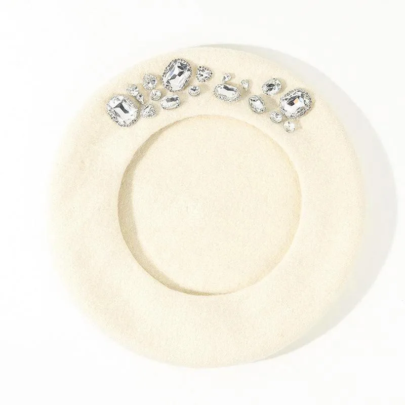French Beret Thick Rhinestone Decor Brimless Thermal Decor Wool Artist French Style Painter Hat Women Headwear
French Beret Thick Rhinestone Decor Brimless Thermal Decor Wool Artist French Style Painter Hat Women Headwear