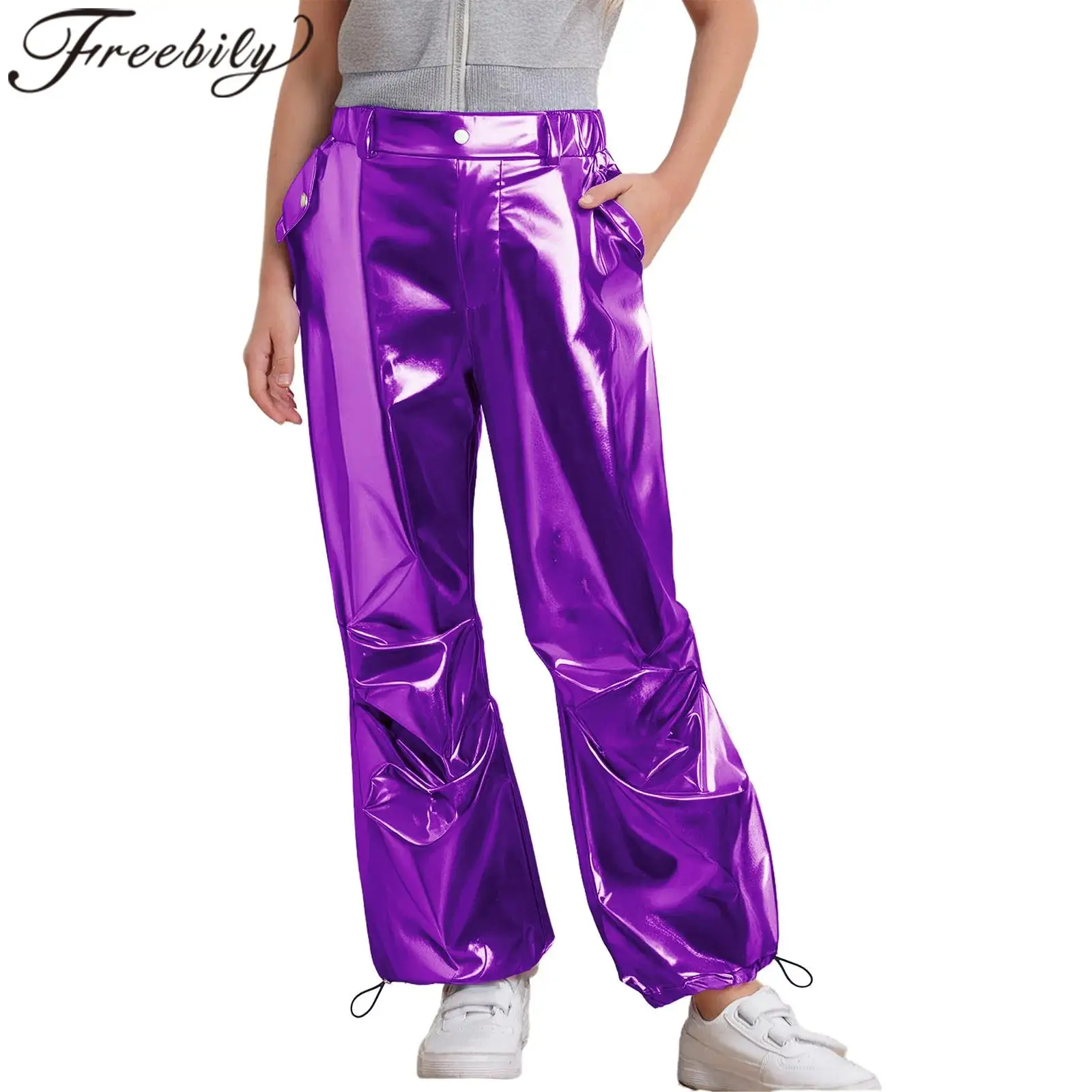 Брюки-карго металлик для девочек-подростков, блестящие брюки для джазовых уличных танцев в стиле хип-хоп, костюм для выступлений на сцене, модные детские брюки, уличная одежда
Брюки-карго металлик для девочек-подростков, блестящие брюки для джазовых уличных танцев в стиле хип-хоп, костюм для выступлений на сцене, модные детские брюки, уличная одежда