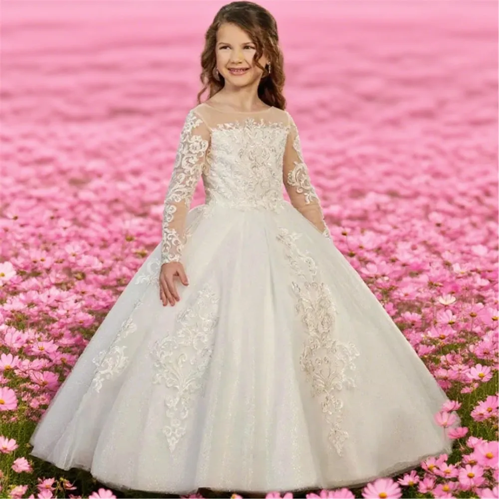Customized White Flower Girl Dress for Wedding Lace Appliques Ball Gown Princess Birthday Party Dress Kids First Communion Gown
Customized White Flower Girl Dress for Wedding Lace Appliques Ball Gown Princess Birthday Party Dress Kids First Communion Gown