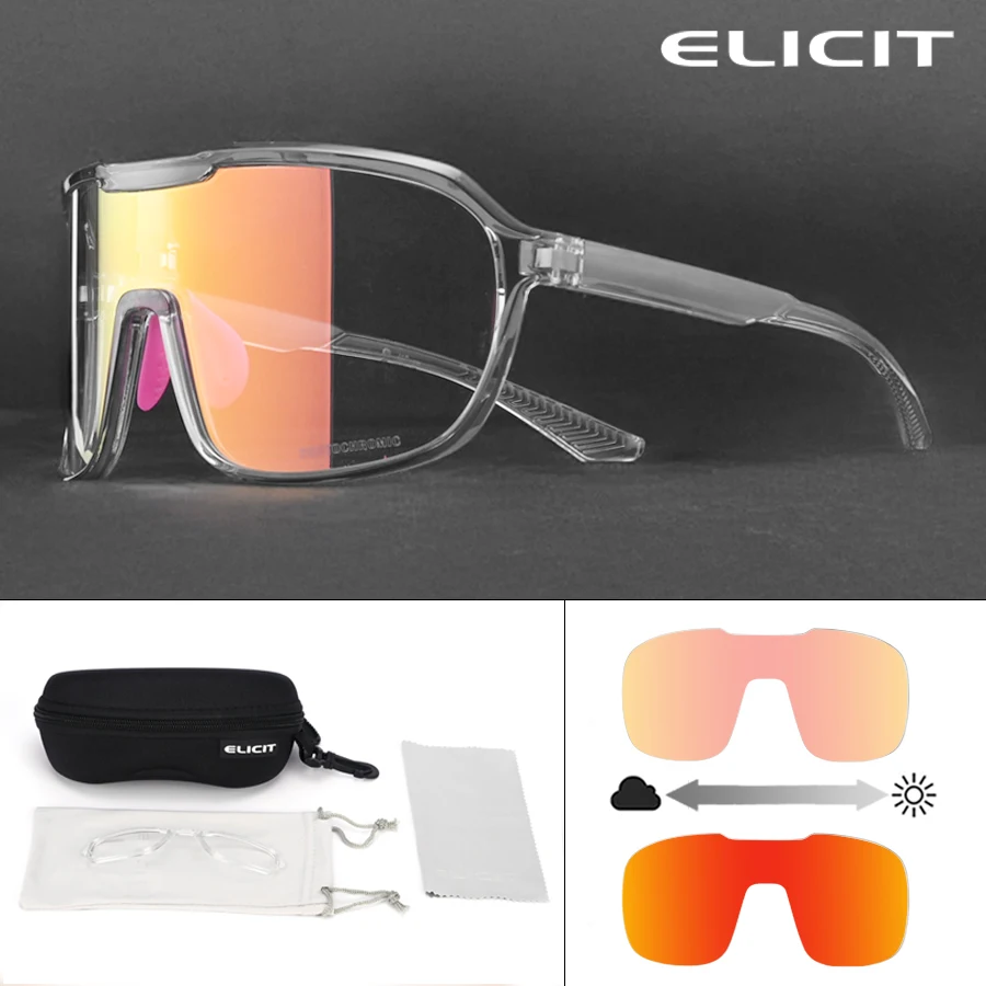 ELICIT UV400 Photochromic Sports Sunglasses Men Women Outdoor Cycling Running Fishing Climbing Windproof UV400 Eyewear E816
ELICIT UV400 Photochromic Sports Sunglasses Men Women Outdoor Cycling Running Fishing Climbing Windproof UV400 Eyewear E816