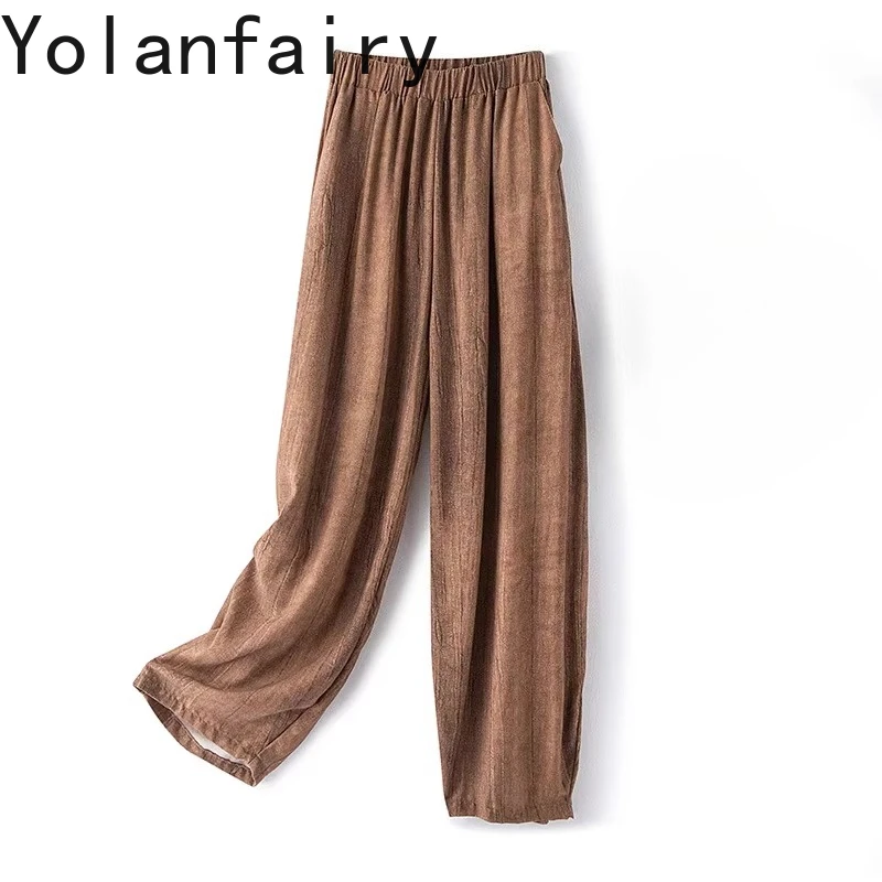YOLANFAIRY 70% шелковые брюки из тутового шелкопряда, 30% хлопок, женские летние повседневные винтажные брюки с широкими штанинами, модные брюки с эффектом тай-дай
YOLANFAIRY 70% шелковые брюки из тутового шелкопряда, 30% хлопок, женские летние повседневные винтажные брюки с широкими штанинами, модные брюки с эффектом тай-дай