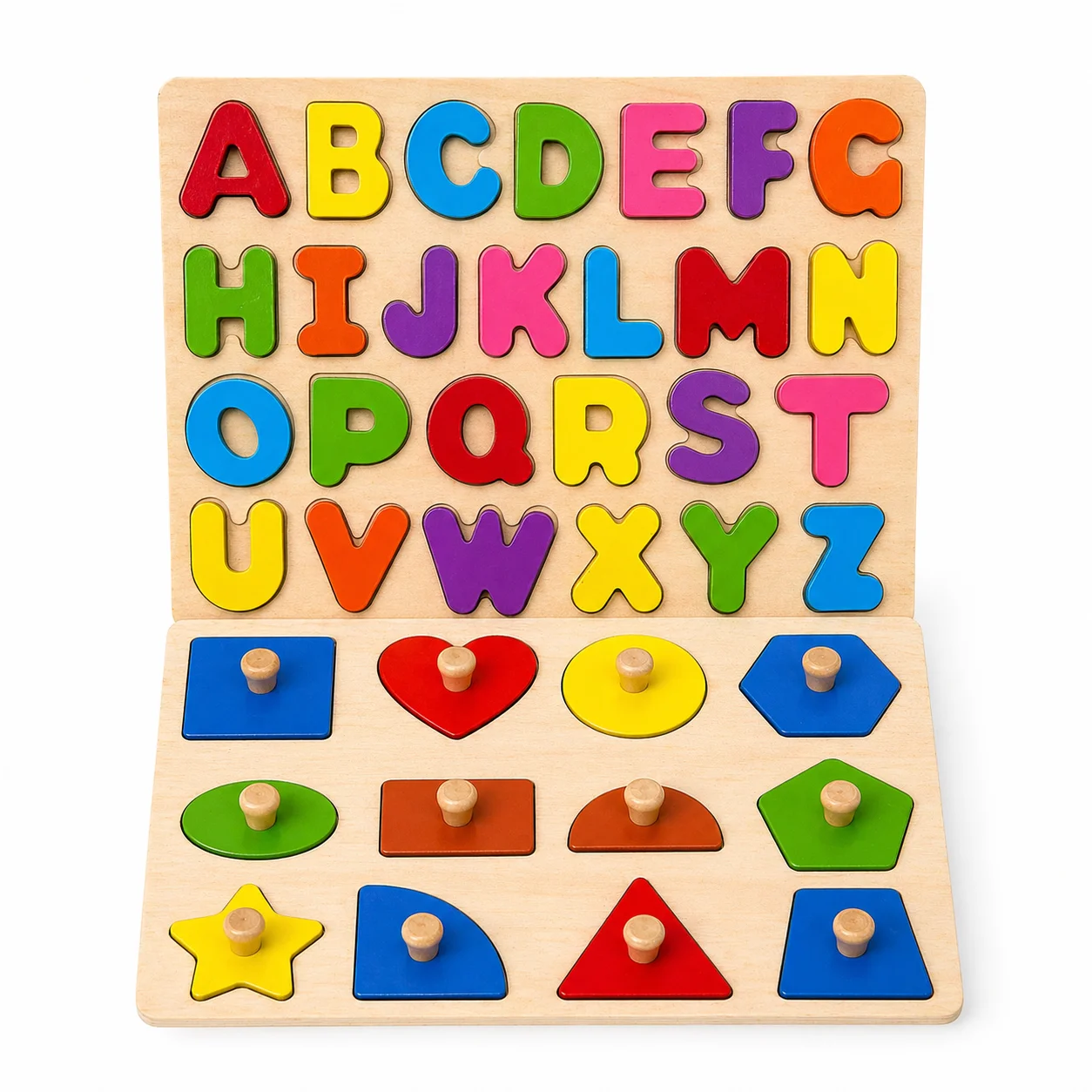 Montessori Chunky Wooden Alphabet Peg Puzzle Premium Preschool Educational Toy Cognitive Learning for Toddlers Ages 1-6
Montessori Chunky Wooden Alphabet Peg Puzzle Premium Preschool Educational Toy Cognitive Learning for Toddlers Ages 1-6