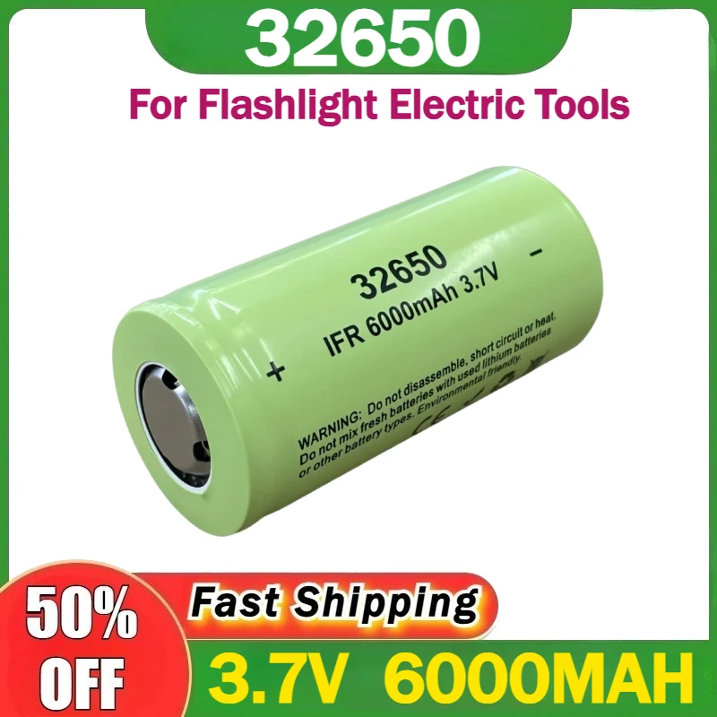 32650 3.7V 6000mAh Rechargeable Li-ion Battery 3.7V 6000mAh Flat Top Lithium Batteries for Flashlight Electric Tools
32650 3.7V 6000mAh Rechargeable Li-ion Battery 3.7V 6000mAh Flat Top Lithium Batteries for Flashlight Electric Tools