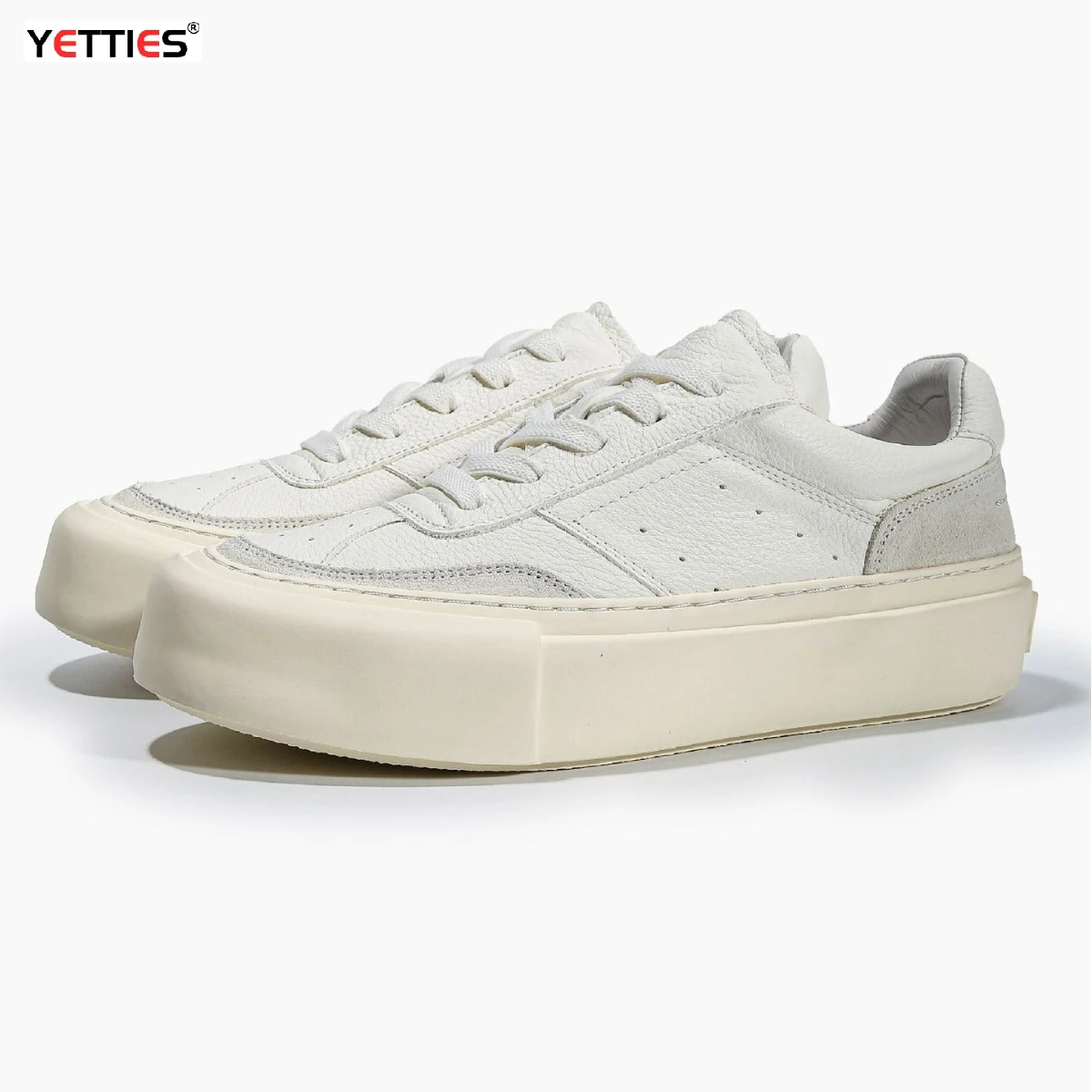 YETTIES Men's White Shoes Genuine Leather Men's Shoes Thick-soled Casual Shoes Low-top Fashion Lace-up Sneakers
YETTIES Men's White Shoes Genuine Leather Men's Shoes Thick-soled Casual Shoes Low-top Fashion Lace-up Sneakers