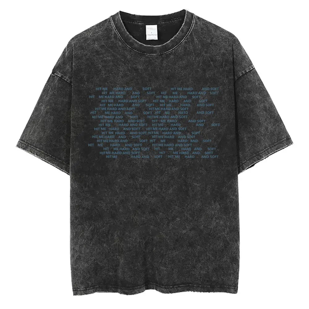Hit Me Hard and Soft Tour Vintage Washed T-shirt Men Women Fashion Pop Music Album T Shirt Summer High Quality Cotton T-shirts
Hit Me Hard and Soft Tour Vintage Washed T-shirt Men Women Fashion Pop Music Album T Shirt Summer High Quality Cotton T-shirts