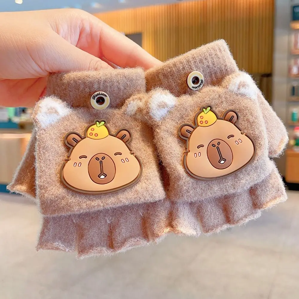New 6-10 Years Old Half Gloves Cute Capybara Cold-Proof Winter Flip Gloves Warm Elastic Writing Gloves School
New 6-10 Years Old Half Gloves Cute Capybara Cold-Proof Winter Flip Gloves Warm Elastic Writing Gloves School