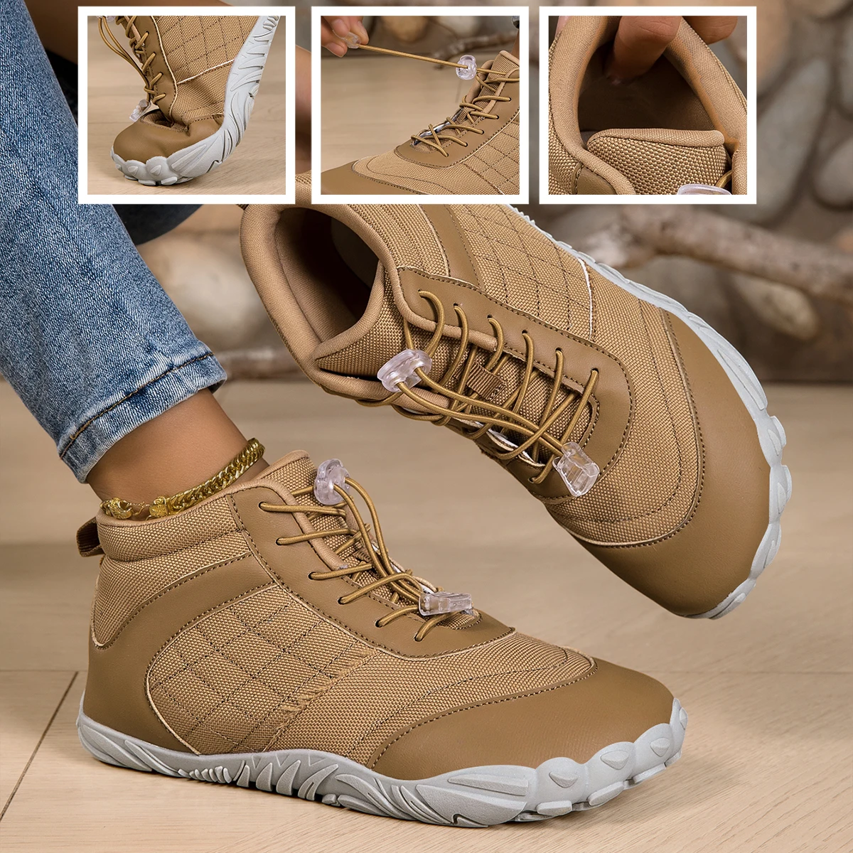 Women's Mid-Top Fashion Casual Sneakers, Leather Upper, Waterproof, Lightweight, Shock Absorbing, Non-Slip, Suitable for Daily W
Women's Mid-Top Fashion Casual Sneakers, Leather Upper, Waterproof, Lightweight, Shock Absorbing, Non-Slip, Suitable for Daily W
