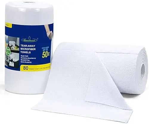 Greenfound Microfiber Cleaning Cloths 80-Pack | 11.5x11.5 Reusable Washable Towels | White
Greenfound Microfiber Cleaning Cloths 80-Pack | 11.5x11.5 Reusable Washable Towels | White