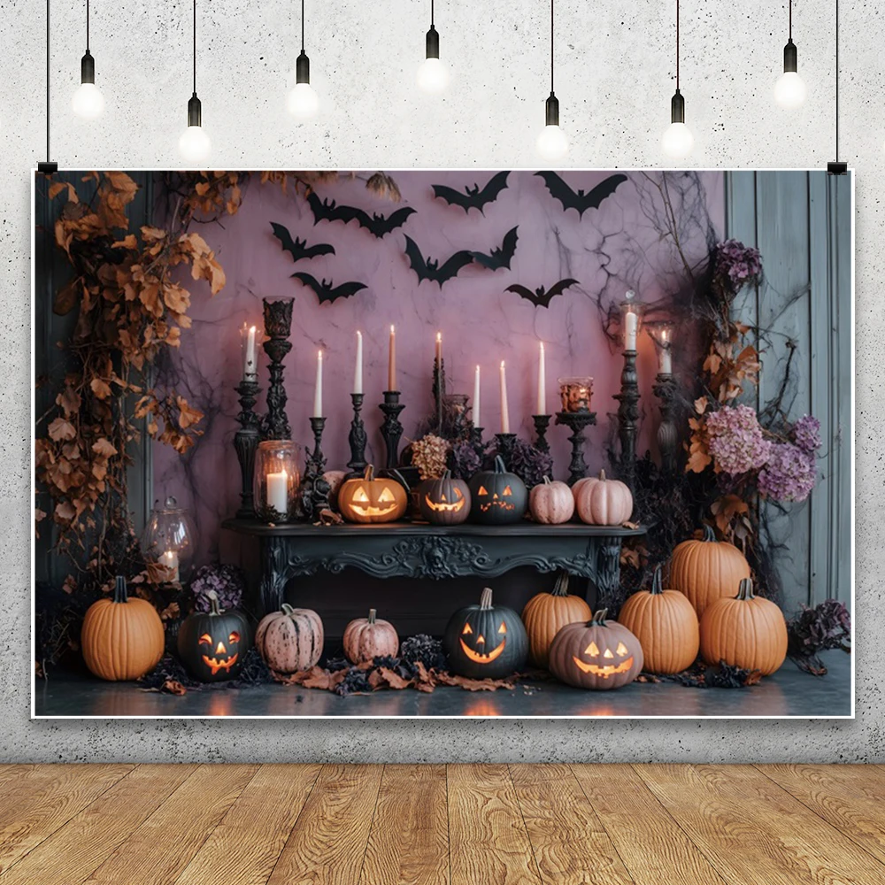 Halloween Photography Background Pink Wooden Wall Yellow Pumpkin Lantern Bat Candles Kids Family Portrait Decoration Backdrops
Halloween Photography Background Pink Wooden Wall Yellow Pumpkin Lantern Bat Candles Kids Family Portrait Decoration Backdrops