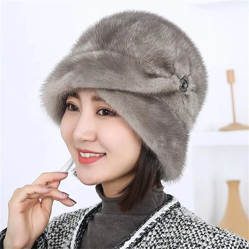 Women's Elegant Luxury Winter Fur Hat High Quality Mink Fur Thermal Basin Hat Winter Comfort Prevention Cold Fur Hat
Women's Elegant Luxury Winter Fur Hat High Quality Mink Fur Thermal Basin Hat Winter Comfort Prevention Cold Fur Hat