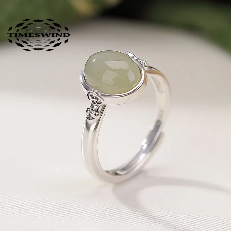 TIMESWIND Light Green Natural Jade Oval S925 Silver Fu Engraved Women Open Ring with Certificate
TIMESWIND Light Green Natural Jade Oval S925 Silver Fu Engraved Women Open Ring with Certificate