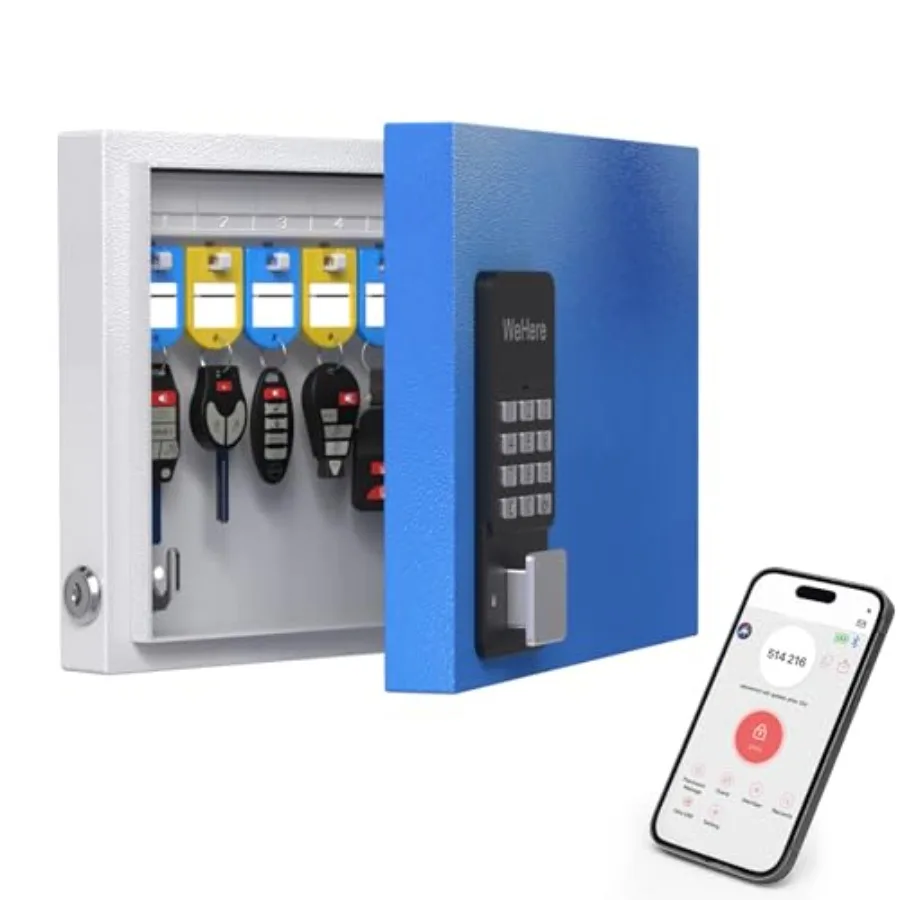 6-Key Key Lock Box Wall Mount Smart Key Cabinet with App Keypad Bluetooth and WiFi Unlock Sold Separately Key Organizer for Hom
6-Key Key Lock Box Wall Mount Smart Key Cabinet with App Keypad Bluetooth and WiFi Unlock Sold Separately Key Organizer for Hom