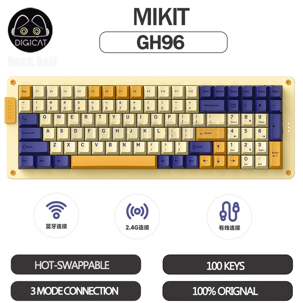 Механическая клавиатура MIKIT GH96, 3 режима, USB/2,4G/Bluetooth, беспроводные клавиатуры, RGB подсветка, горячая замена, прокладка, пользовательские игровые клавиатуры
Механическая клавиатура MIKIT GH96, 3 режима, USB/2,4G/Bluetooth, беспроводные клавиатуры, RGB подсветка, горячая замена, прокладка, пользовательские игровые клавиатуры
