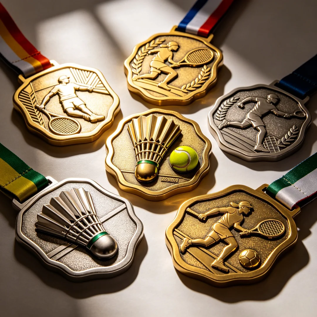 Custom Sports Medal | Volleyball Badminton Tennis Embossed Metal Award Medallion, Tournament Souvenir with Color Satin Ribbon
Custom Sports Medal | Volleyball Badminton Tennis Embossed Metal Award Medallion, Tournament Souvenir with Color Satin Ribbon