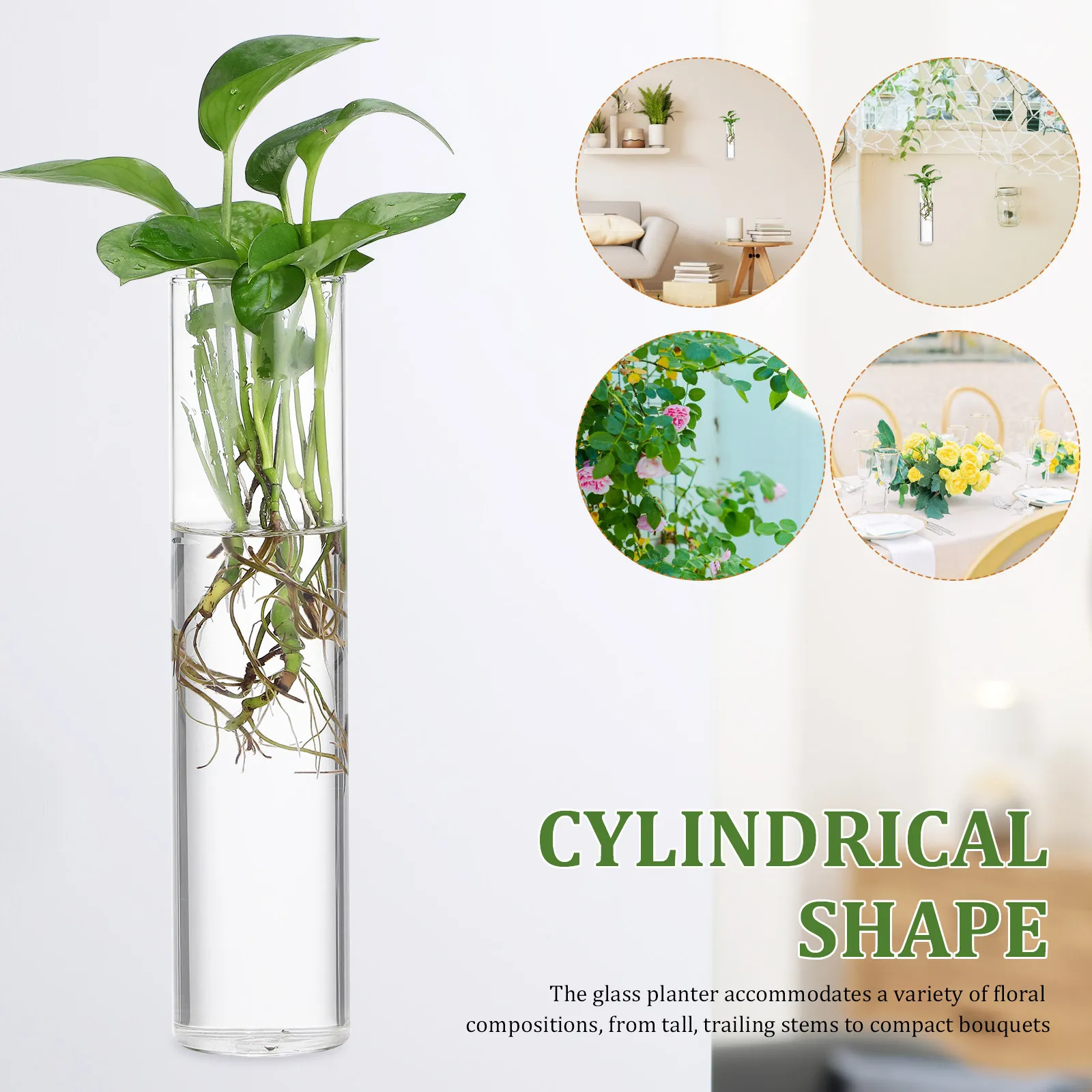 Набор из 2 настенных стеклянных ваз-цилиндров: премиум-качество, прозрачное стекло, универсальные решения для композиций, легкий уход, декор для дома, станции для выращивания растений
Набор из 2 настенных стеклянных ваз-цилиндров: премиум-качество, прозрачное стекло, универсальные решения для композиций, легкий уход, декор для дома, станции для выращивания растений