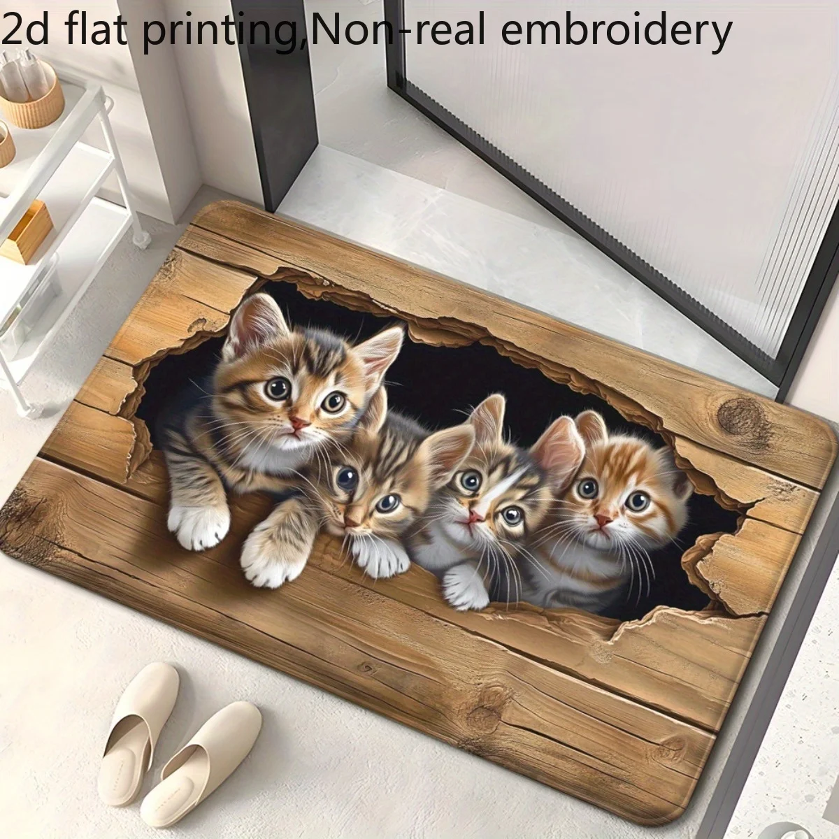 Cute Cat Wooden Hole Scene Doormat Flannel Material Machine Washable Non Slip Indoor Outdoor Entrance Mat Bathroom Kitchen Bedroom Living Room Home Decor Decorative Floor Rug Absorbent Durable Multi Purpose Use
Cute Cat Wooden Hole Scene Doormat Flannel Material Machine Washable Non Slip Indoor Outdoor Entrance Mat Bathroom Kitchen Bedroom Living Room Home Decor Decorative Floor Rug Absorbent Durable Multi Purpose Use