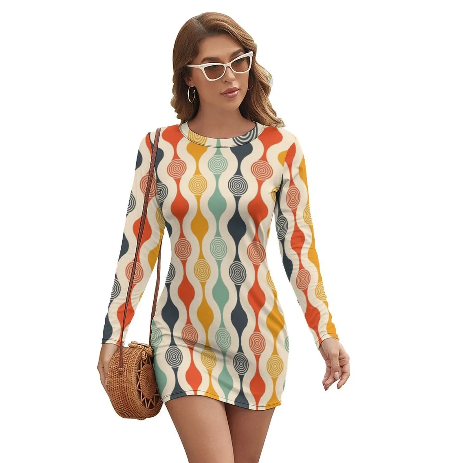 Groovy 70's Pattern Long-sleeved Dress loose women's dress dresses for women 2024
Groovy 70's Pattern Long-sleeved Dress loose women's dress dresses for women 2024