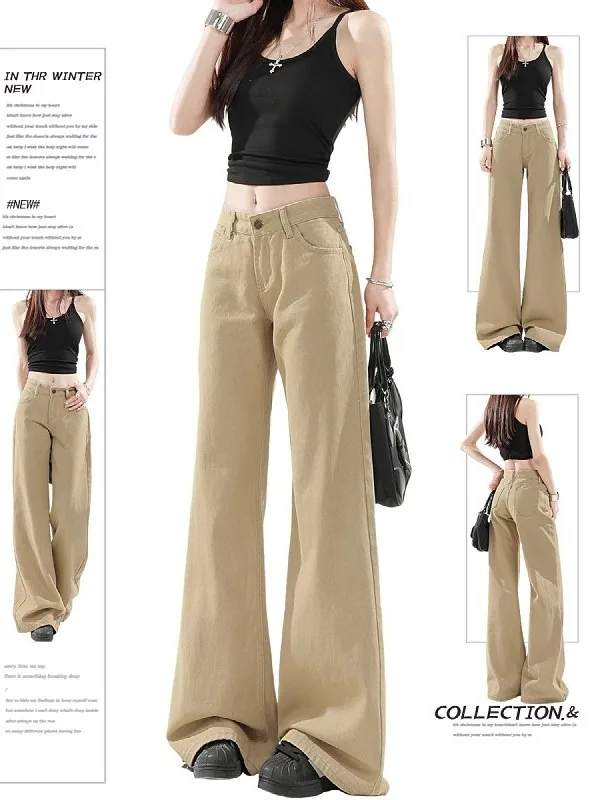 Большие размеры, свободный крой, американские джинсовые брюки цвета хаки, женские повседневные брюки-клеш с высокой талией, осеннее новое поступление
Большие размеры, свободный крой, американские джинсовые брюки цвета хаки, женские повседневные брюки-клеш с высокой талией, осеннее новое поступление