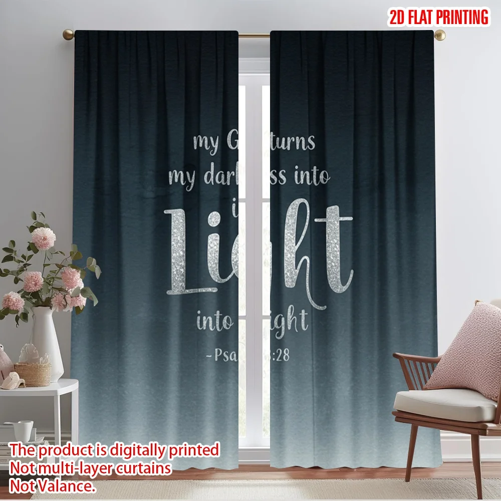 2pcs 2D flat printing Curtains My God Turns Darkness Light Polyester Without Electricity Festive Curtains for Holiday Decor
2pcs 2D flat printing Curtains My God Turns Darkness Light Polyester Without Electricity Festive Curtains for Holiday Decor