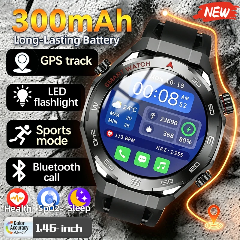 New Outdoor Smart Watch Multi-sport Mode Health Monitoring Bluetooth Call GPS1.46 HD Large Screen Long Battery Life Smart Watch
New Outdoor Smart Watch Multi-sport Mode Health Monitoring Bluetooth Call GPS1.46 HD Large Screen Long Battery Life Smart Watch