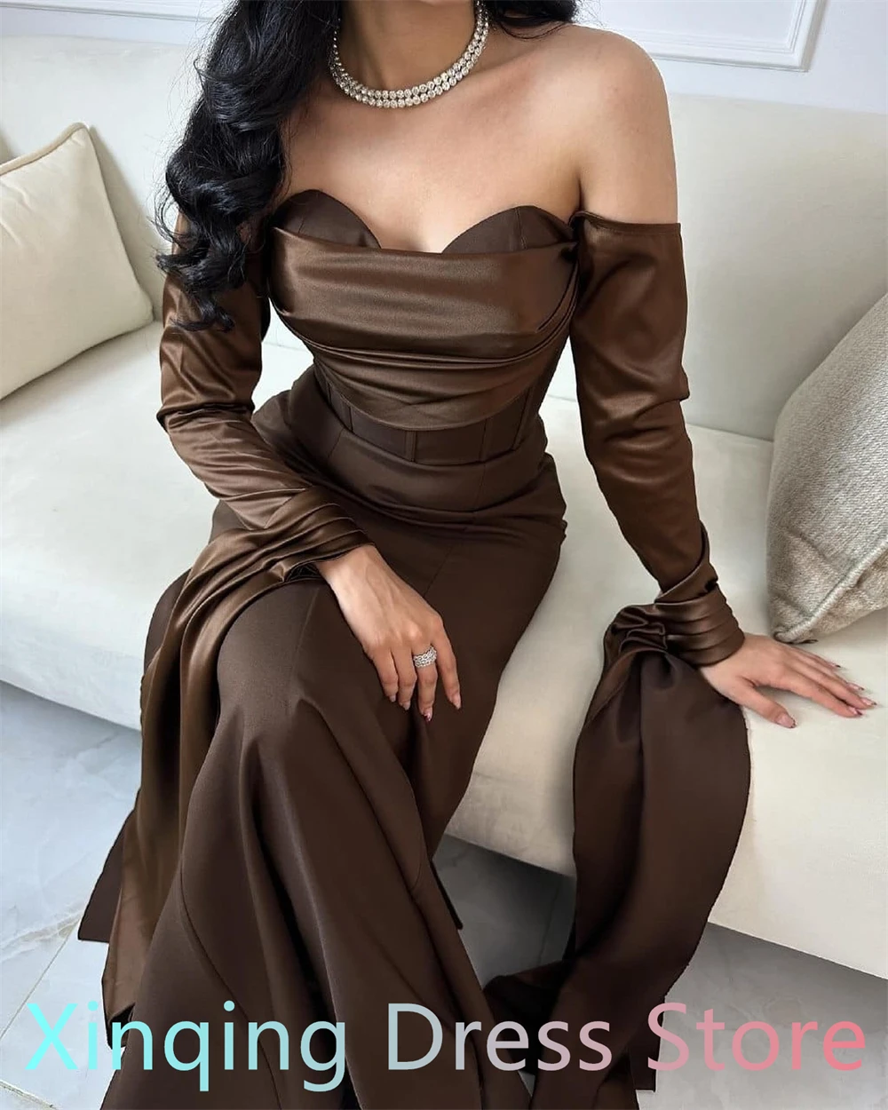 Customized Mermaid Simple Satin Evening Dress Formal Strapless Long Sleeves Homecoming Gowns Fashion Special Occasion Gowns
Customized Mermaid Simple Satin Evening Dress Formal Strapless Long Sleeves Homecoming Gowns Fashion Special Occasion Gowns
