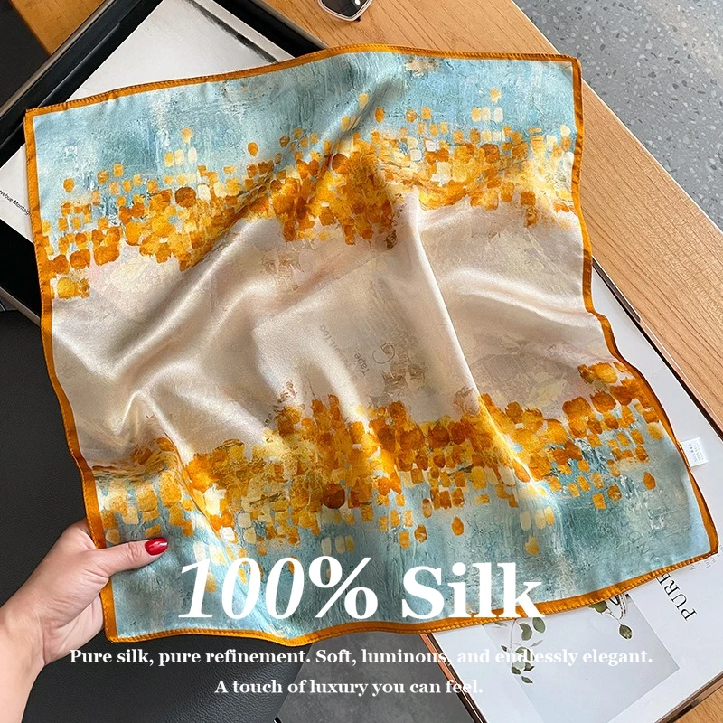Designer 100% Real Silk Scarf Women 53cm Square Neck Mulberry Scarf Floral Print Hair Scarf Bandana Foulard Headscarf Shawl Wrap
Designer 100% Real Silk Scarf Women 53cm Square Neck Mulberry Scarf Floral Print Hair Scarf Bandana Foulard Headscarf Shawl Wrap
