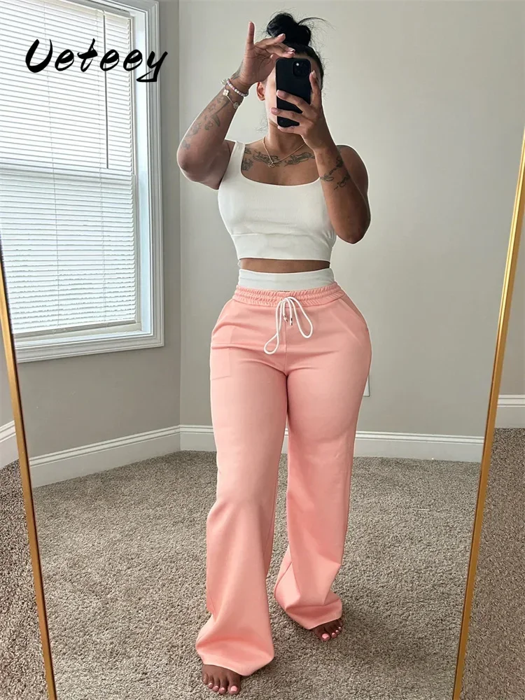 Ueteey Casual Tracksuit 2 Piece Set Women Simple Solid Tank Tops+Drawstring Patchwork Straight Pants Fashion Sporty Sets
Ueteey Casual Tracksuit 2 Piece Set Women Simple Solid Tank Tops+Drawstring Patchwork Straight Pants Fashion Sporty Sets