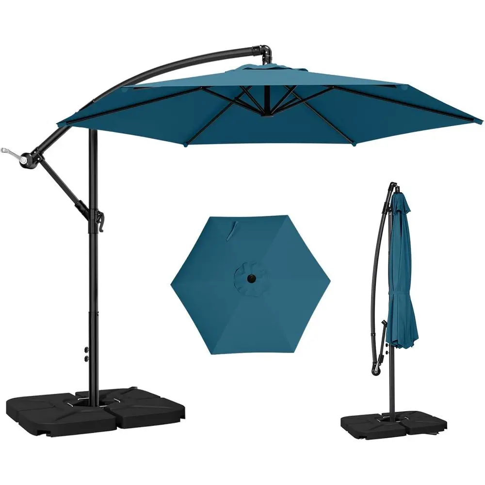 10-Foot Outdoor Patio Umbrella with 6 Ribs, Easy Adjustment, and Included Base (Lake Blue)
10-Foot Outdoor Patio Umbrella with 6 Ribs, Easy Adjustment, and Included Base (Lake Blue)