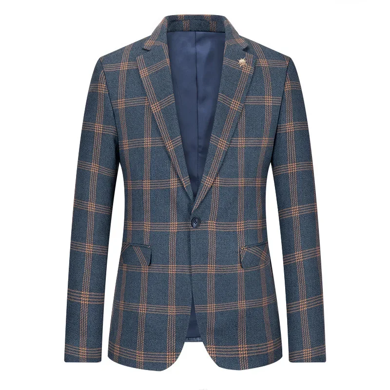 High Quality Large Size Men's Fashion Business Slim British Plaid Casual Gentleman Suit Youth Slim One Button Suit Jacket
High Quality Large Size Men's Fashion Business Slim British Plaid Casual Gentleman Suit Youth Slim One Button Suit Jacket