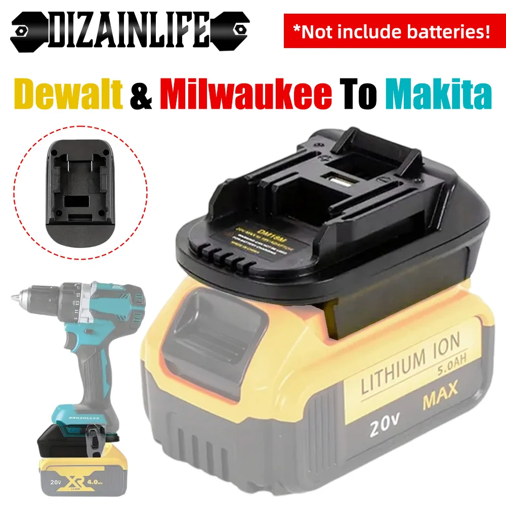 Адаптер-преобразователь аккумулятора для литий-ионного аккумулятора Dewalt/Milwaukee 18 В для литий-ионного электроинструмента Makita 18 В с портом USB
Адаптер-преобразователь аккумулятора для литий-ионного аккумулятора Dewalt/Milwaukee 18 В для литий-ионного электроинструмента Makita 18 В с портом USB