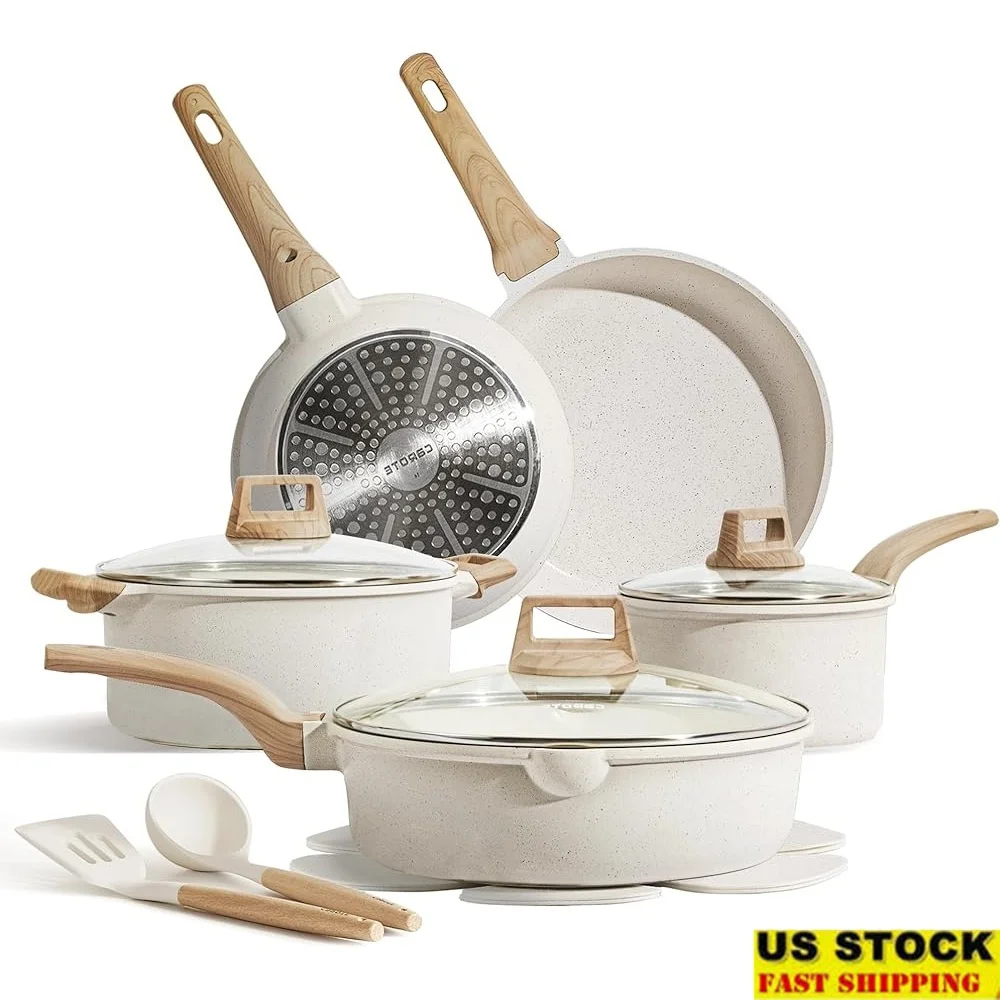 14 Pcs Nonstick Cookware Set Pots Pans Kitchen Cooking Utensils Protectors Aluminum Induction Compatible Heat Resistant Durable
14 Pcs Nonstick Cookware Set Pots Pans Kitchen Cooking Utensils Protectors Aluminum Induction Compatible Heat Resistant Durable