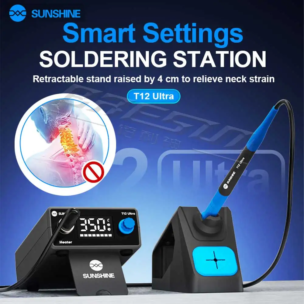 SUNSHINE T12 ULTRA умная паяльная станция для ремонта мобильных телефонов, материнская плата, паяльный кабельный лоток, ремонтный паяльник Инструменты
SUNSHINE T12 ULTRA умная паяльная станция для ремонта мобильных телефонов, материнская плата, паяльный кабельный лоток, ремонтный паяльник Инструменты