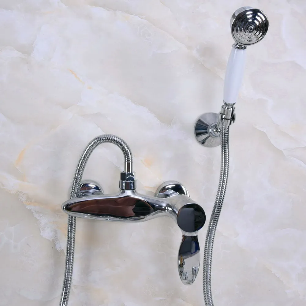 Polished Chrome Brass Wall Mounted Bathtub Faucet with Handheld Shower Set +150CM Hose Mixer Tap 2na270
Polished Chrome Brass Wall Mounted Bathtub Faucet with Handheld Shower Set +150CM Hose Mixer Tap 2na270