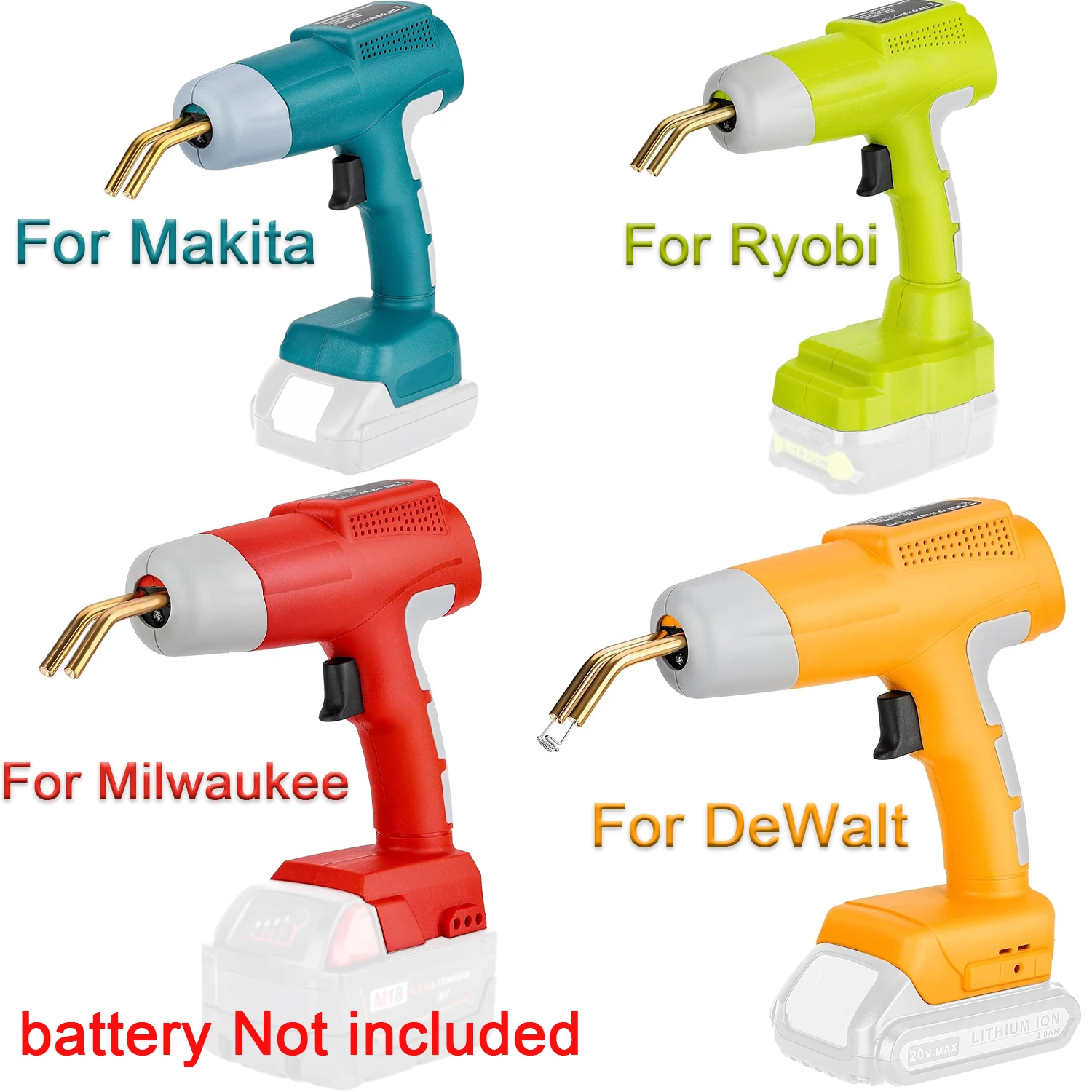 Cordless Plastic Welder Gun Compatible with Makita/DeWalt/Milwaukee/Ryobi 18V/20V, for Car Bumper & Plastic Repair (No Battery)
Cordless Plastic Welder Gun Compatible with Makita/DeWalt/Milwaukee/Ryobi 18V/20V, for Car Bumper & Plastic Repair (No Battery)